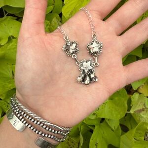 Wild Horse Sterling Silver Star Lariat Pendant Necklace